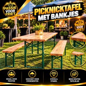 Picknick tafel met bankjes Picknick tafel met bankjes