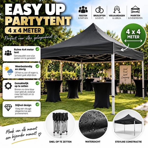Easy up partytent 4 bij 4 