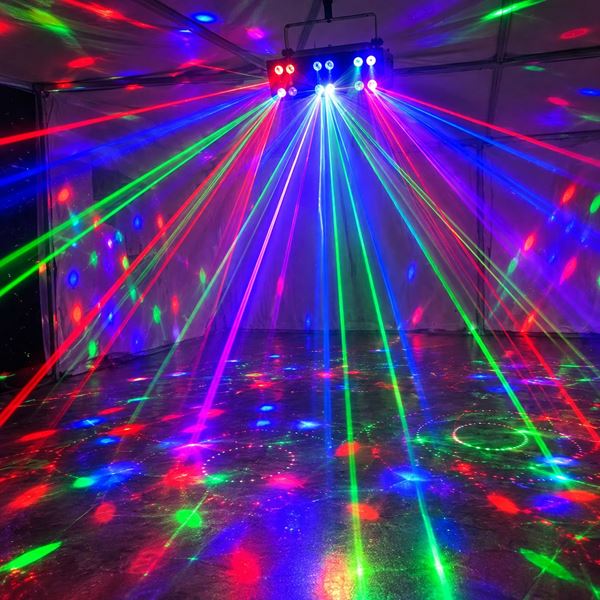 Party Lights RGB + UV met laserlicht effecten huren?