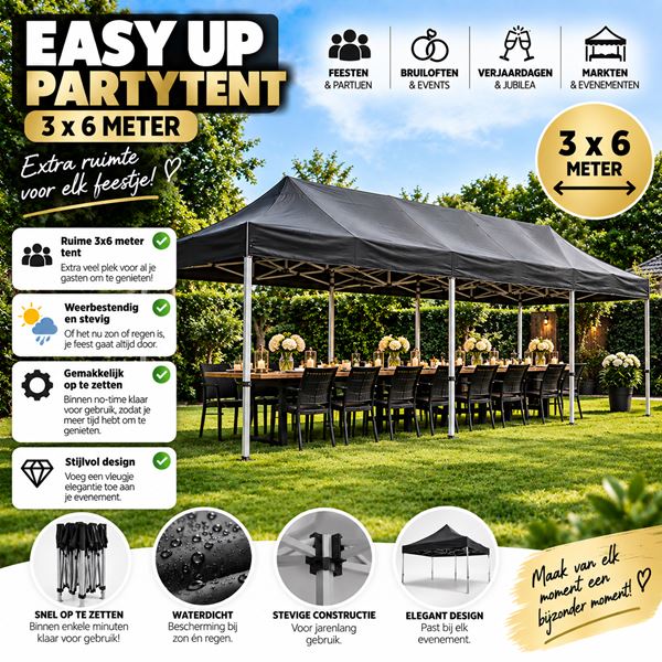 Easy up Partytent 3bij6 Easy up Partytent 3bij6