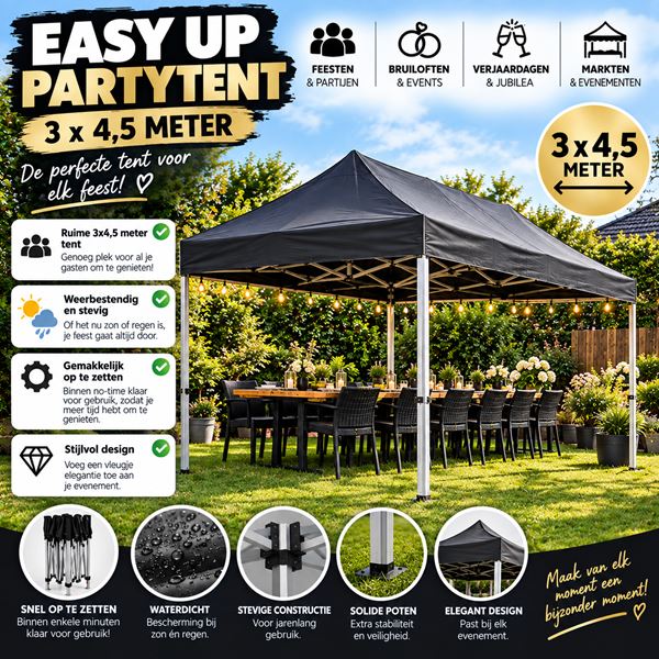 Easy up Partytent 3 x 4,5 Easy up Partytent 3 x 4,5