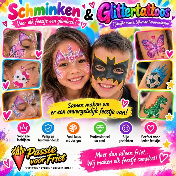 Glittertattoo en Schminken Glittertattoo en Schminken
