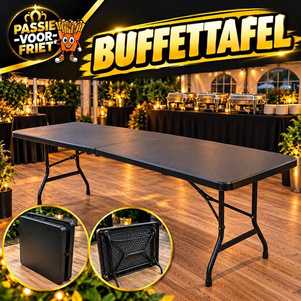 Klaptafel/Buffettafel zwart 