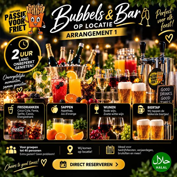 Bubbels & Bar op locatie Arrangement 1 Bubbels & Bar op locatie Arrangement 1