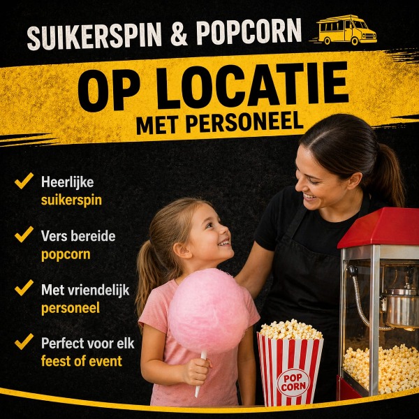 Suikerpin en popcorn met Personeel