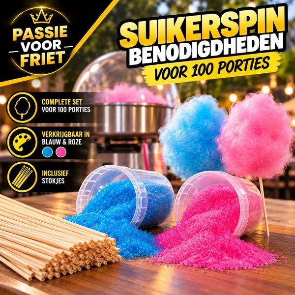 Suikerspin benodigheden 100 porties