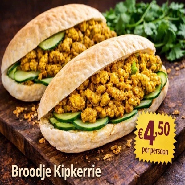 Passie voor friet (Luxe Broodjes Kipkerrie) Halal